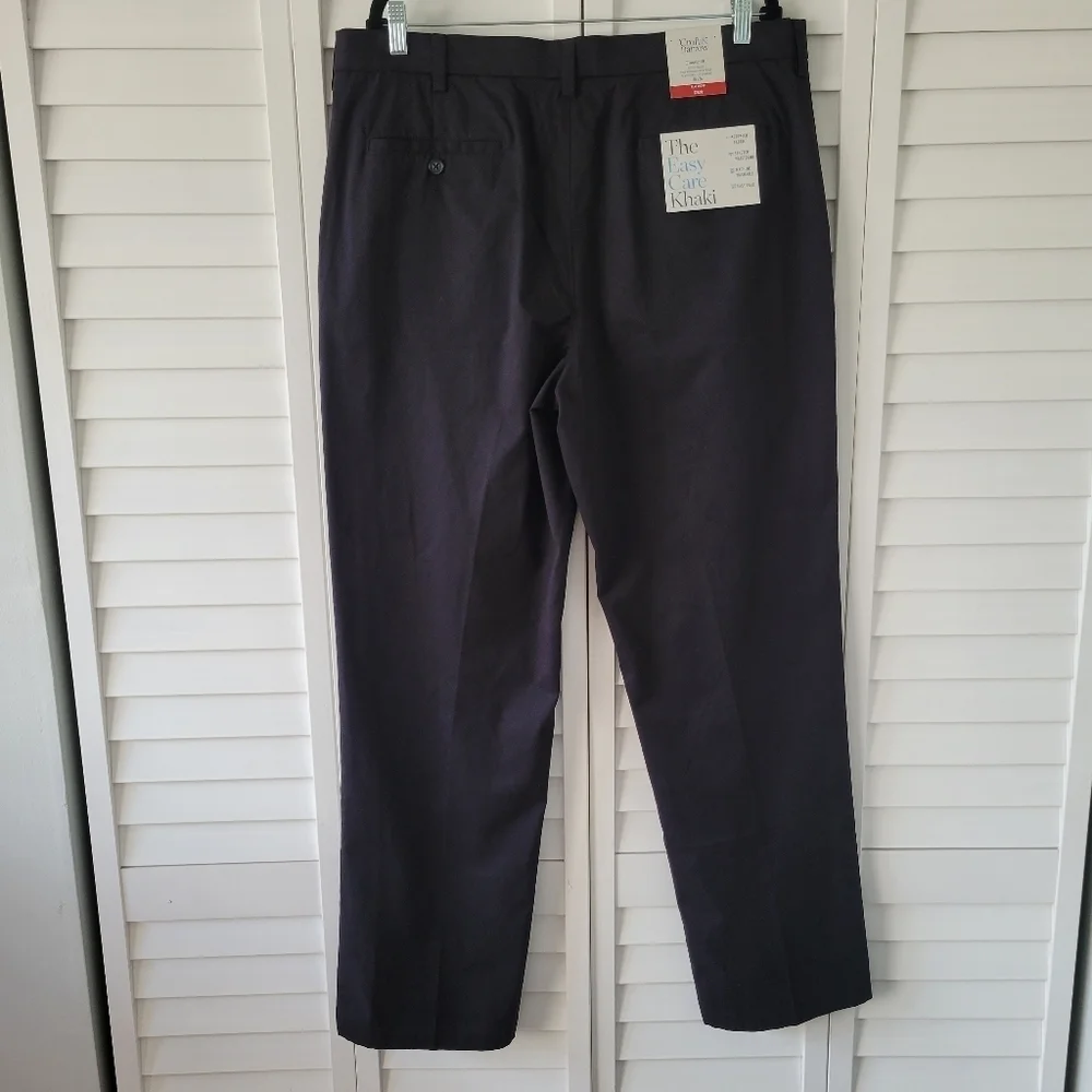 Croft & Barrow Classic-Fit Easy-Care Stretch Flat-Front Khaki Pants Men's 38x34 - Picture 5 of 10